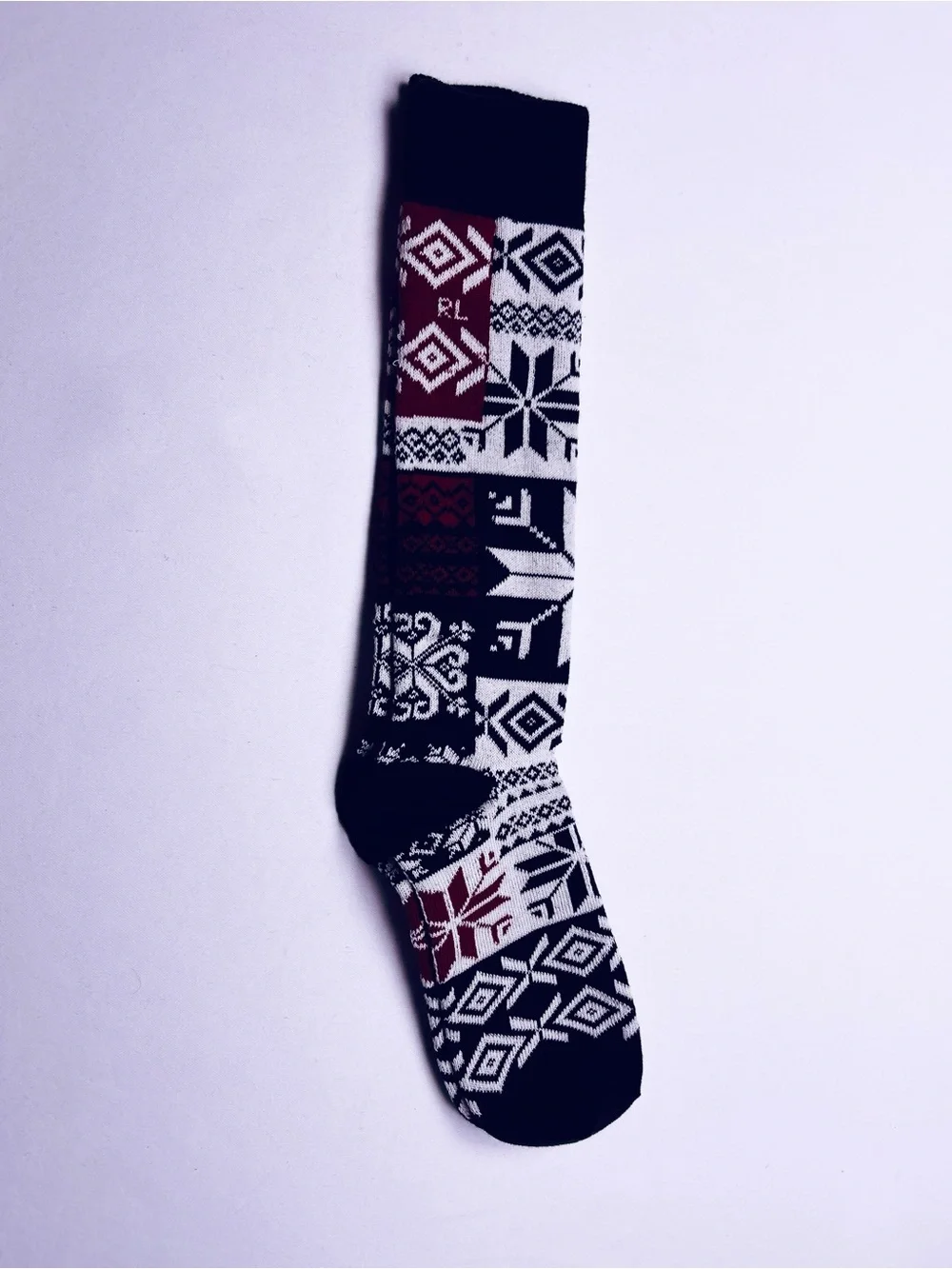 Ralph Lauren Black, White & Red Fair Isle Socks